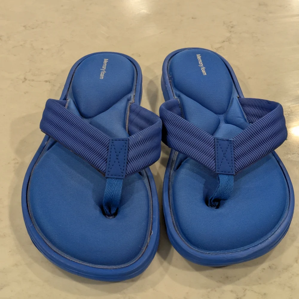 Blue Memory Foam Men's Flip-Flops Size 9 - 10
